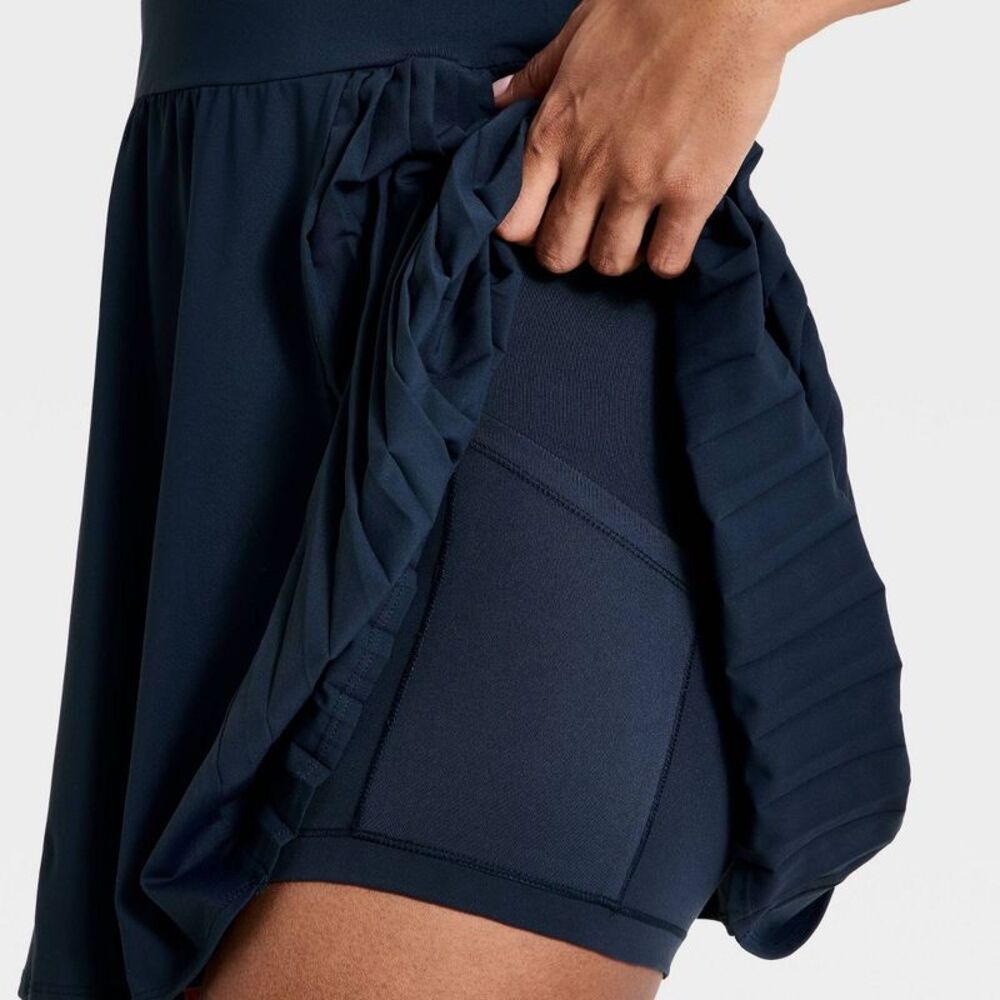 all in motion Navy Blue Strapless-Look Skater Dress with White Trim - Picture 4 of 4